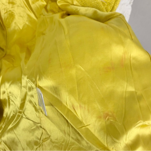 Milly New York Yellow Triple Button Double Breasted Twee Tweed Coat Blazer 6 - Picture 8 of 13